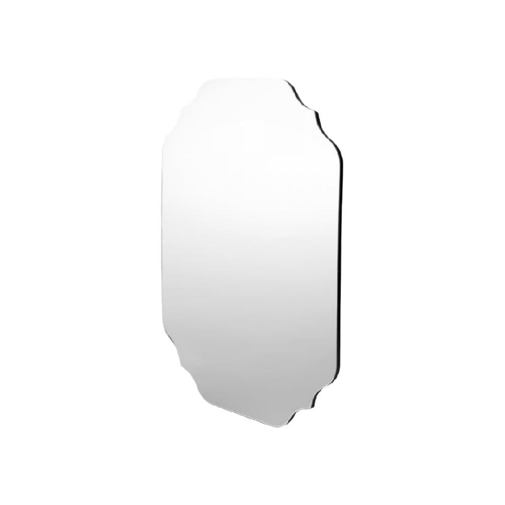 Elegant Decorative Wall Mirror with Scalloped Edge - Modern Home Decor Accent
