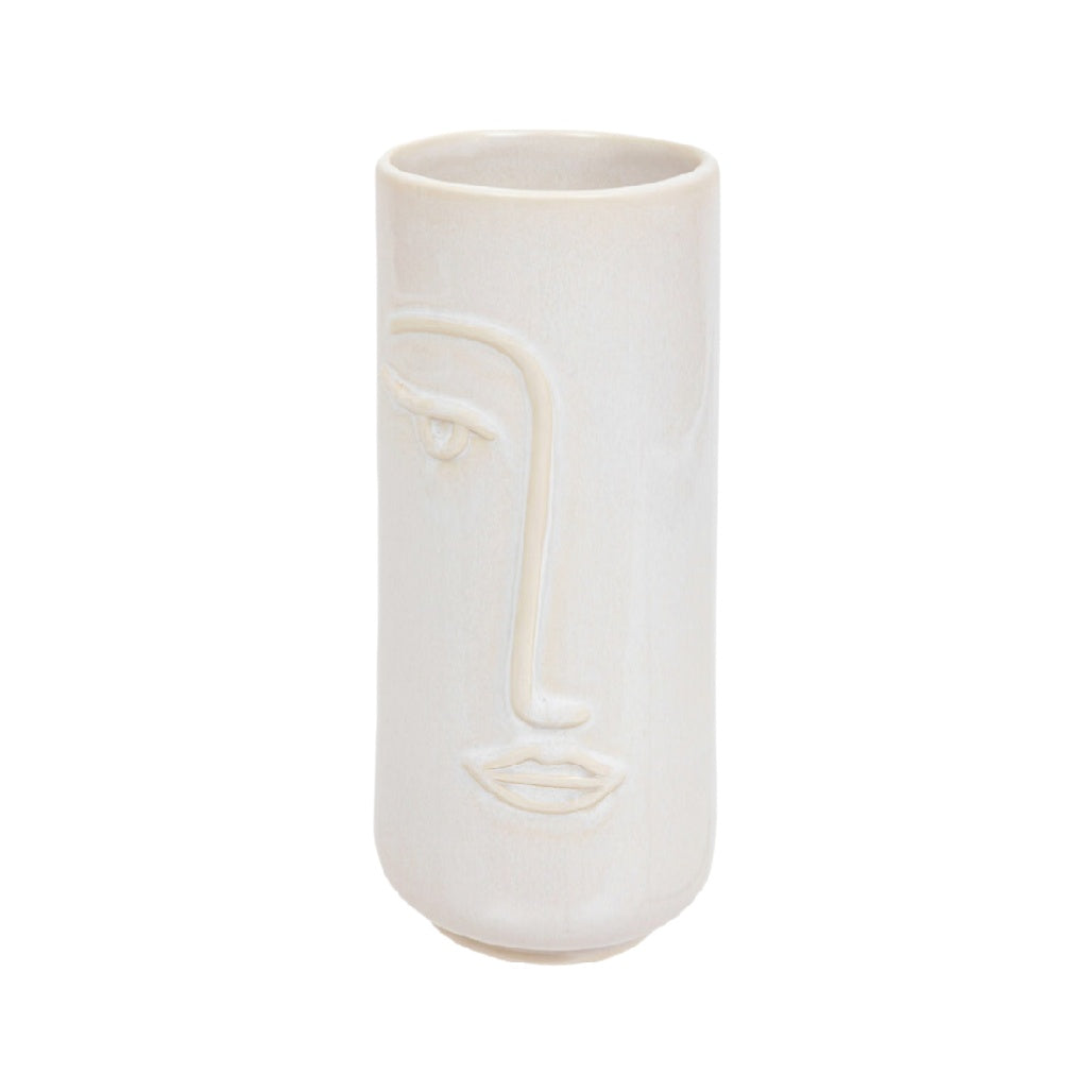 Elegant Face Design Ceramic Vase - Modern Minimalist Decor